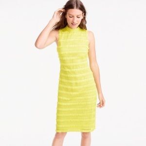 J Crew yellow fringe dress